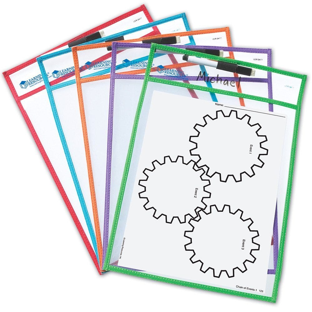Wipe Clean Pockets and Pens (set of 5) | Learning and Exploring Through Play