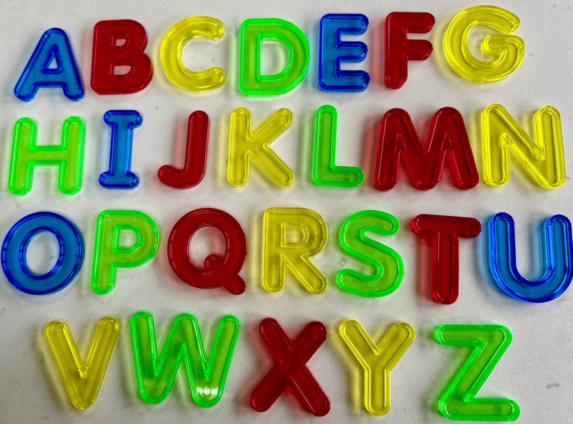 Translucent Colour Uppercase Letters