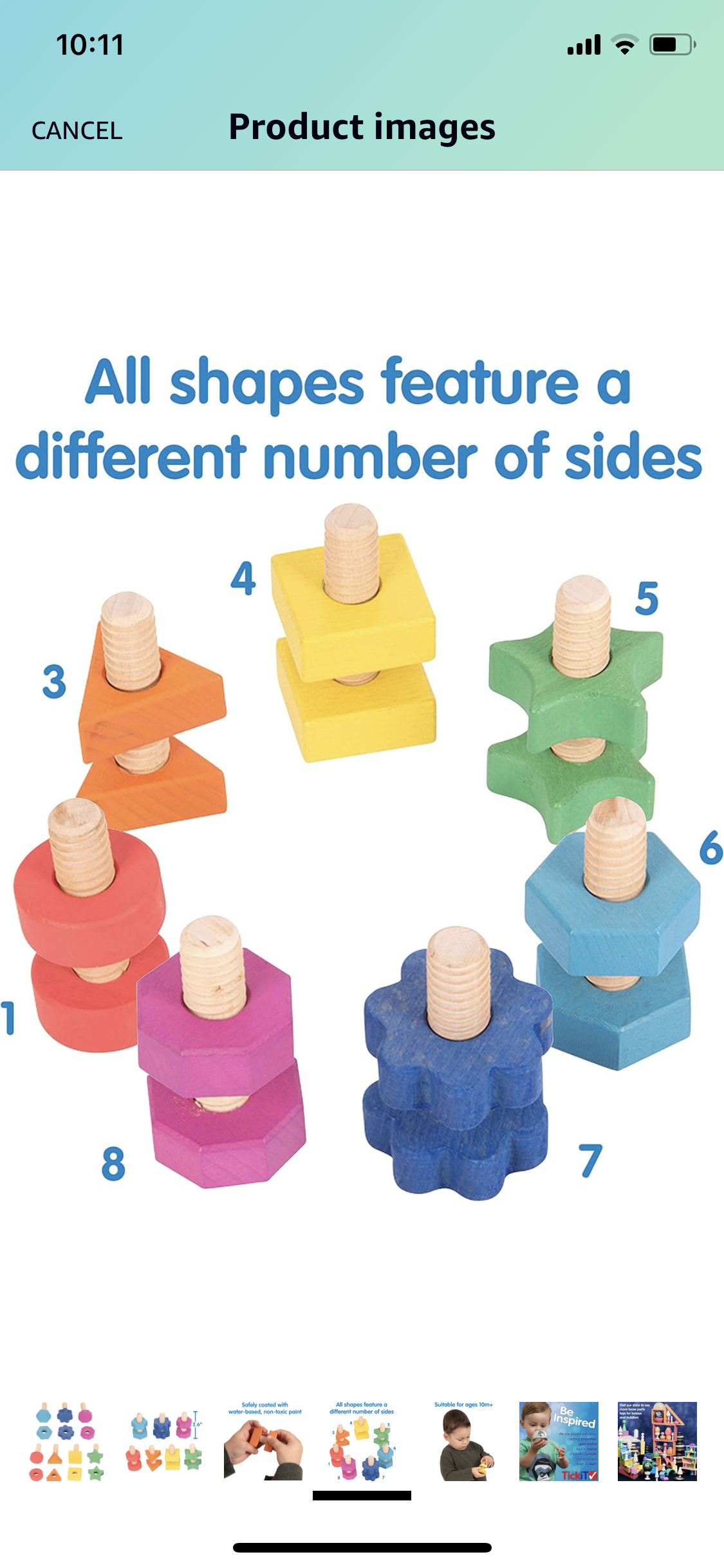Rainbow Wooden Nuts and Bolts