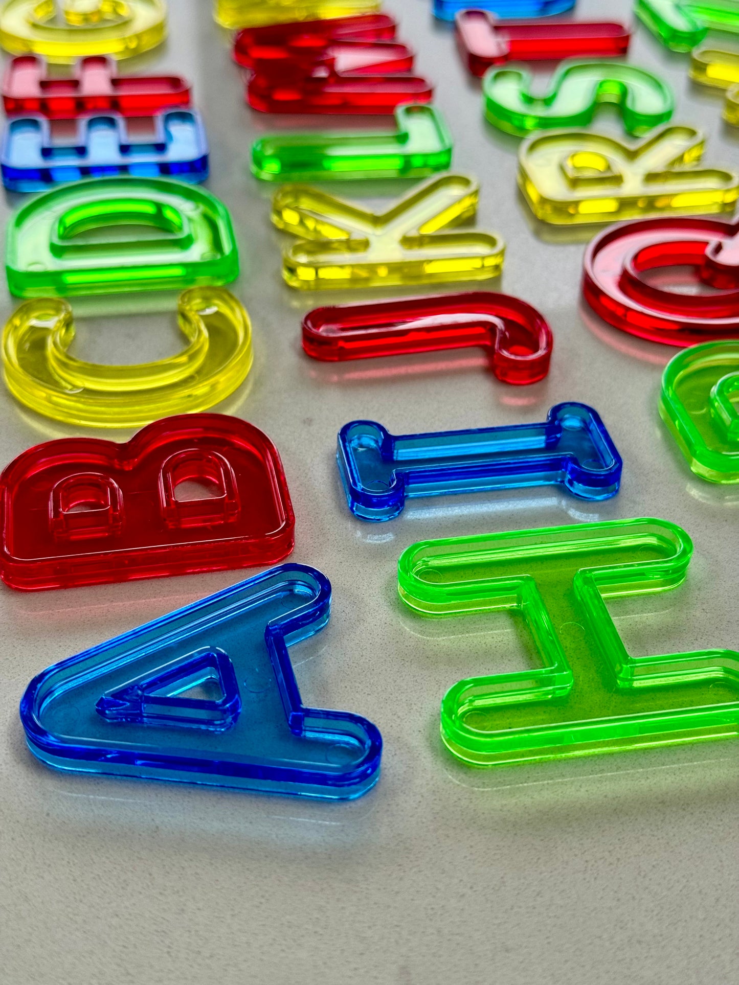 Translucent Colour Uppercase Letters