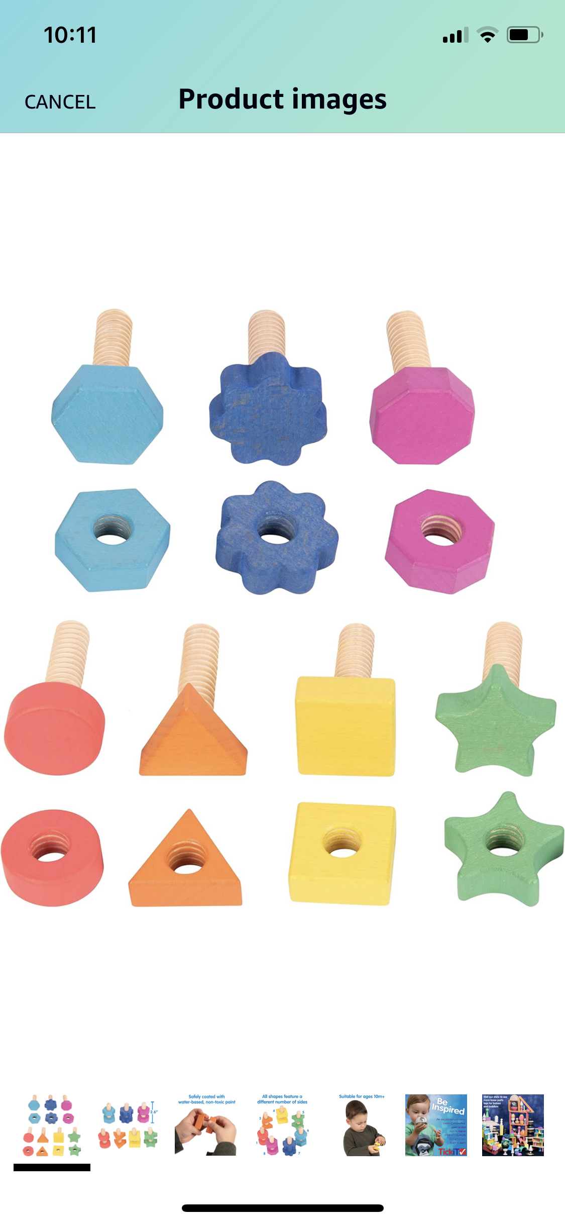 Rainbow Wooden Nuts and Bolts