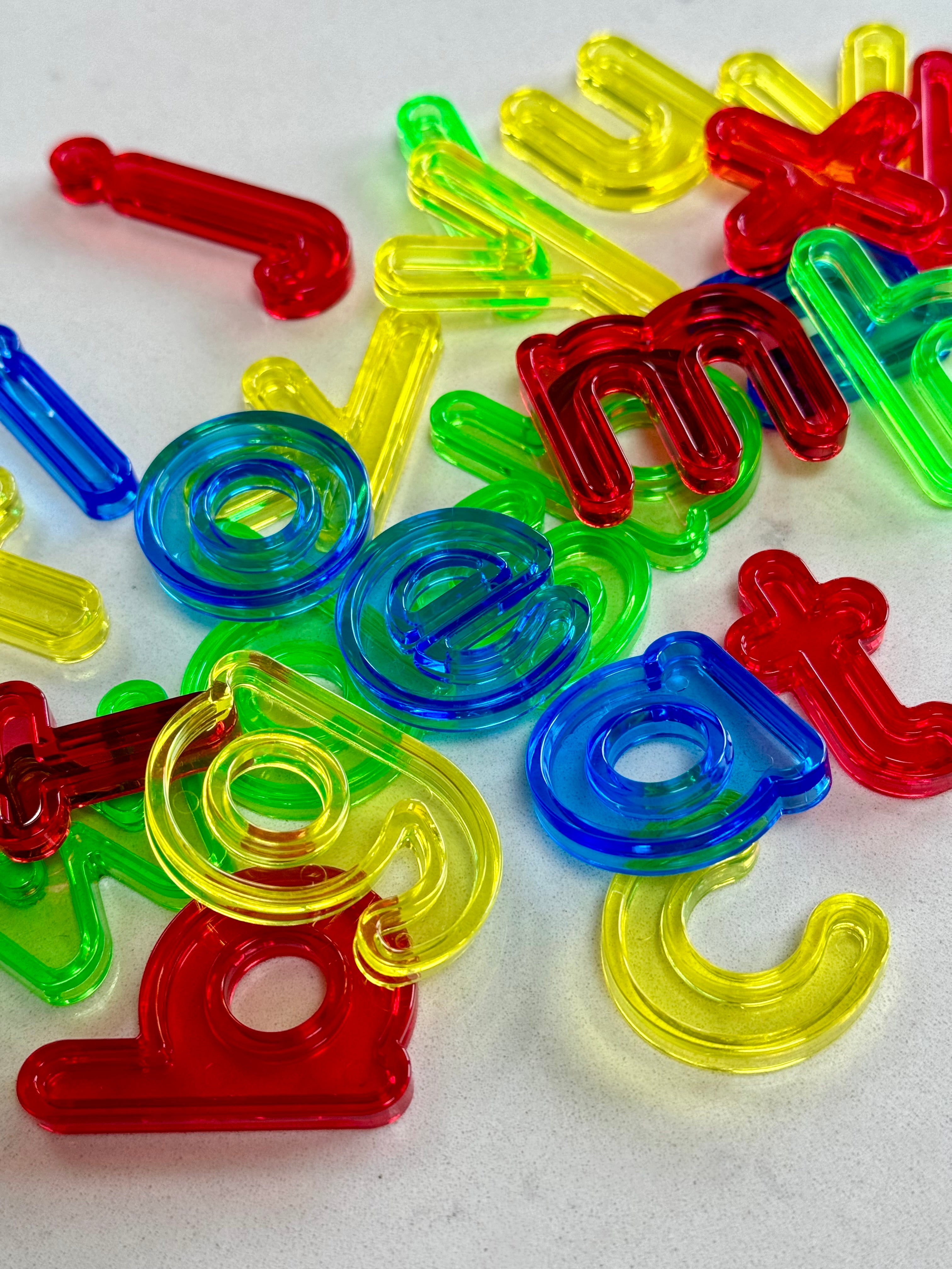 Translucent Colour Lowercase Letters – Learning and Exploring Through Play