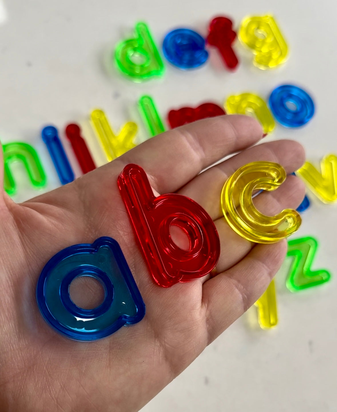 Translucent Colour Lowercase Letters – Learning and Exploring Through Play
