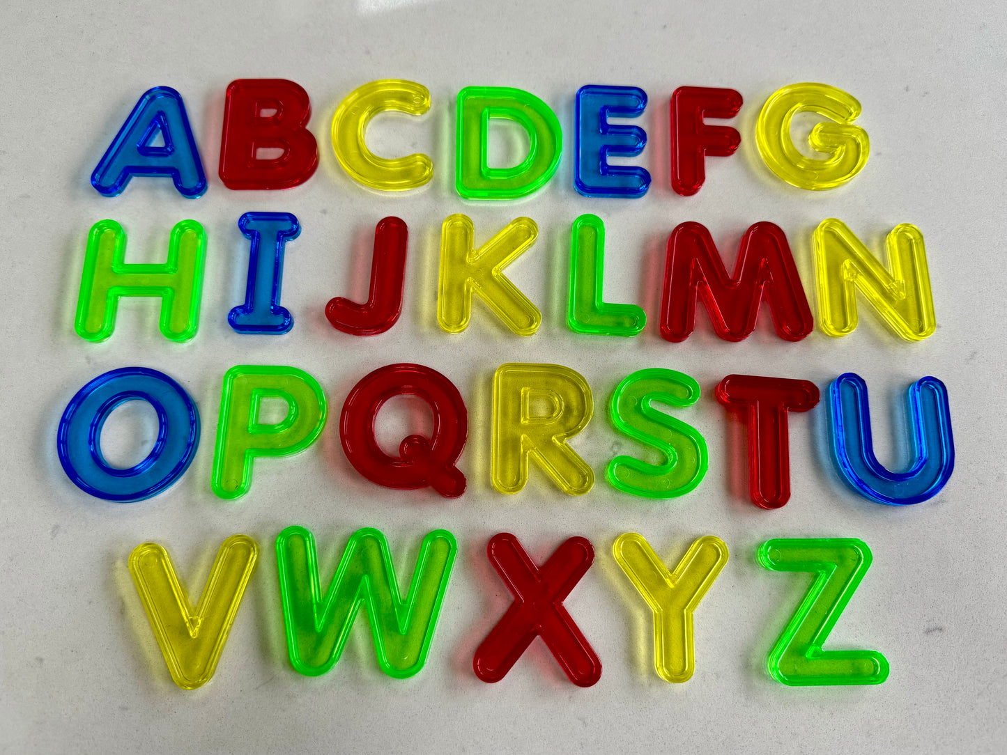 Translucent Colour Uppercase Letters