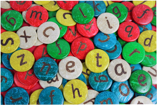 Coconut Shell Circles - Lowercase Alphabet