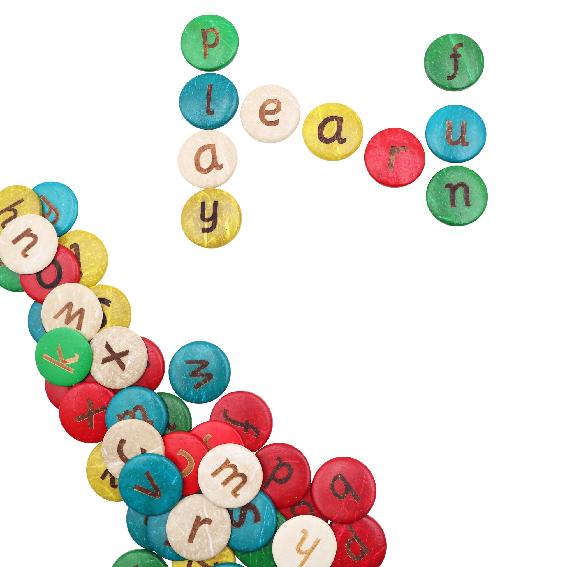 Coconut Shell Circles - Lowercase Alphabet