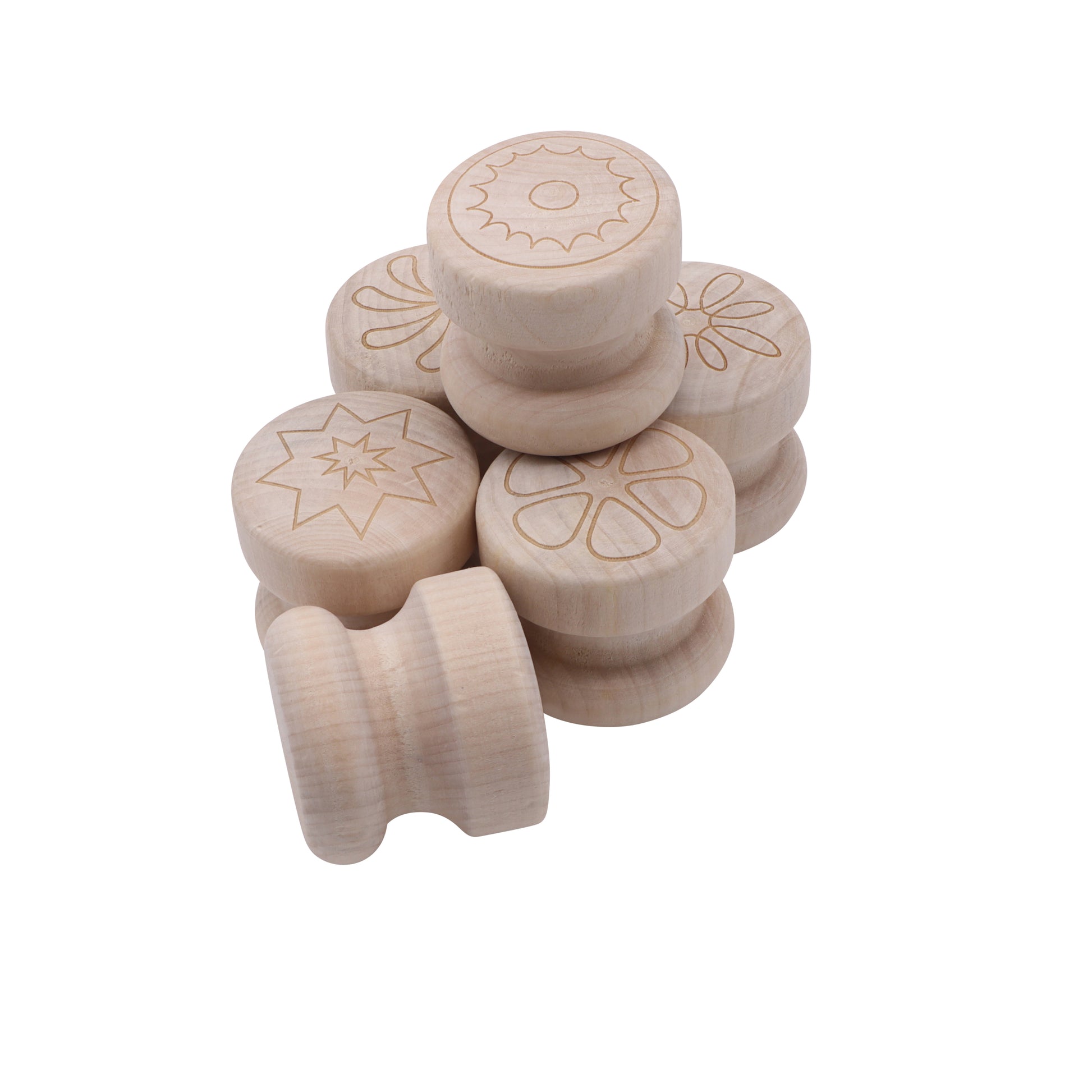 Wooden Modelling Stampers - Pattern x6