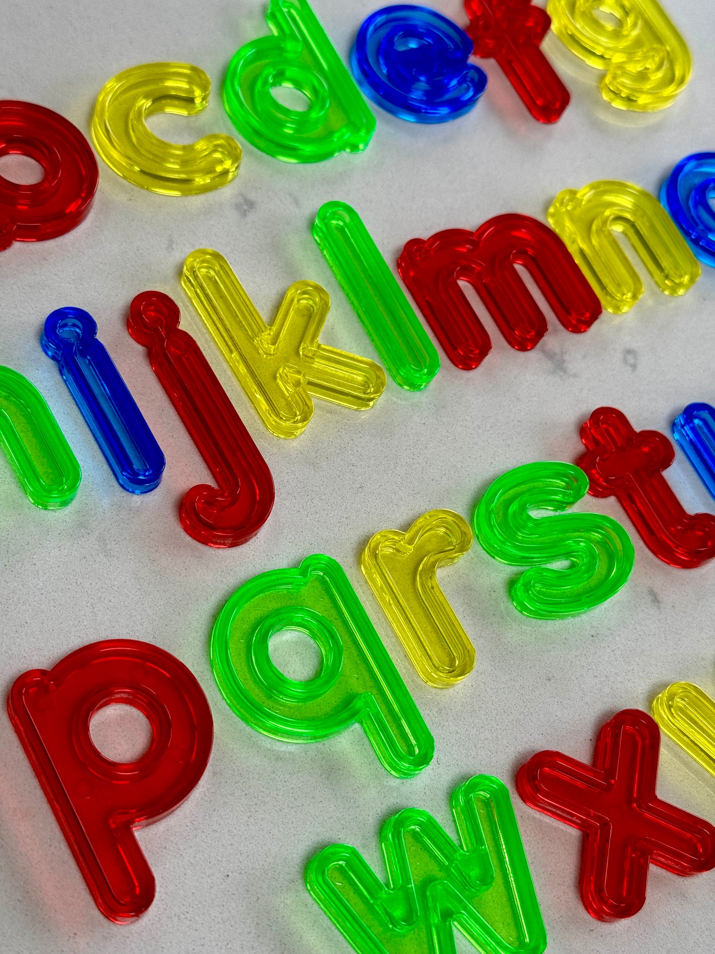 Translucent Colour Lowercase Letters