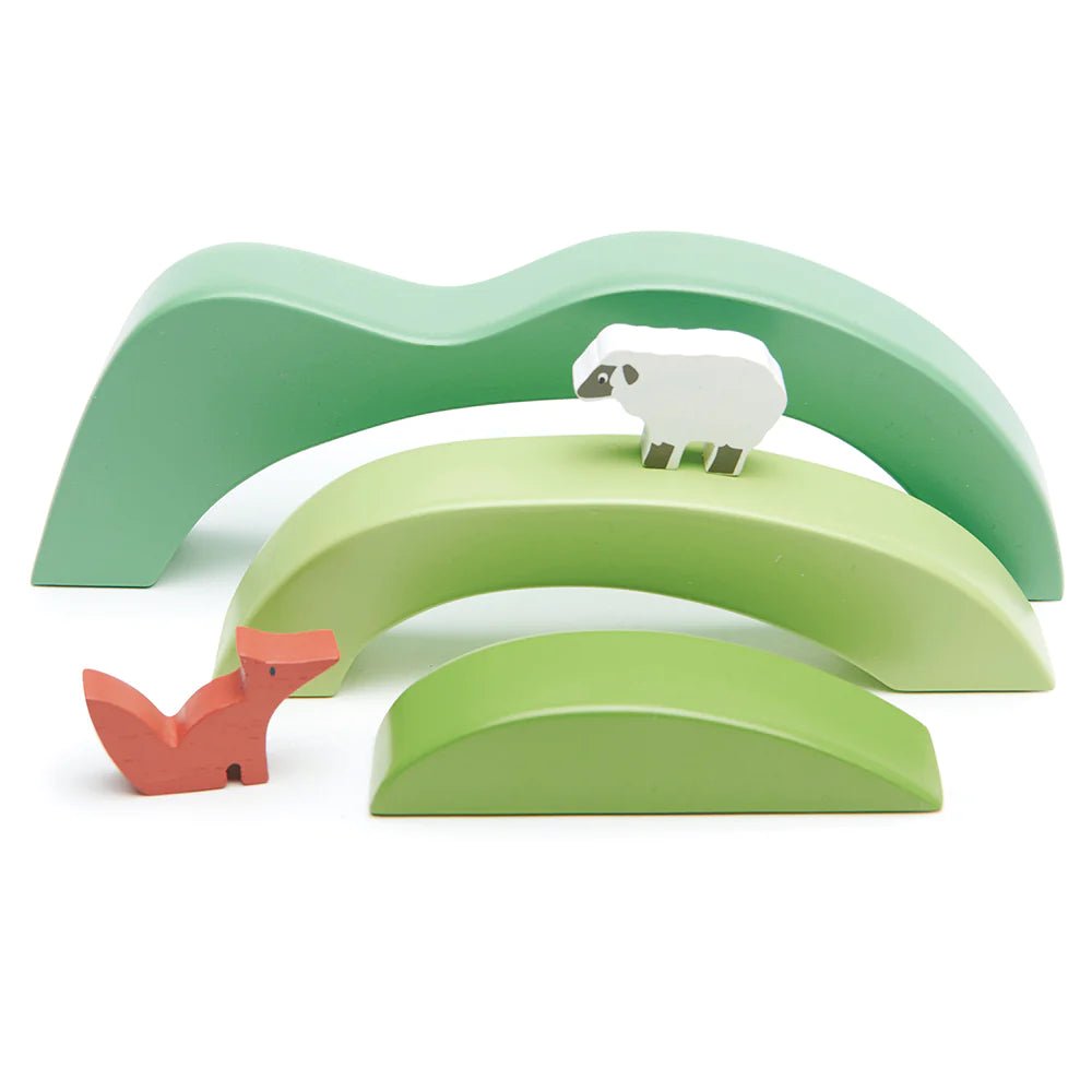 Green Hills View. Create your own world with this amazing green hills stacker set. Designed to be completely versatile and a great addition to any play set up.