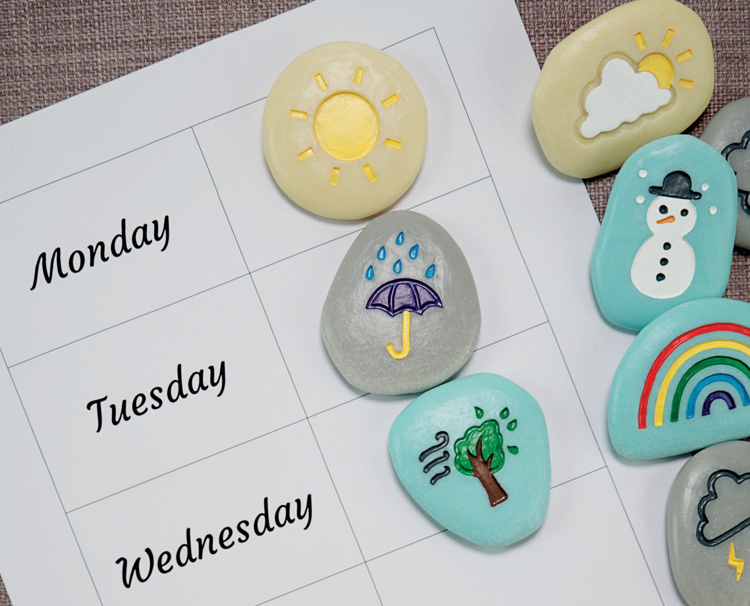 Weather Sensory Stones | Learning and Exploring Through Play