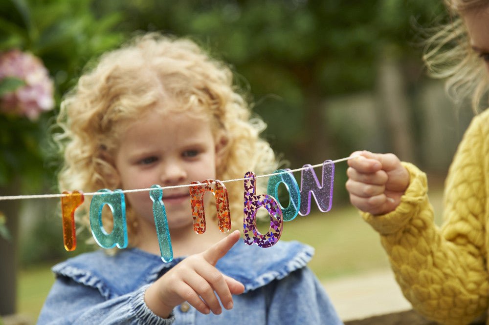 Rainbow Glitter Letters | Learning and Exploring Through Play