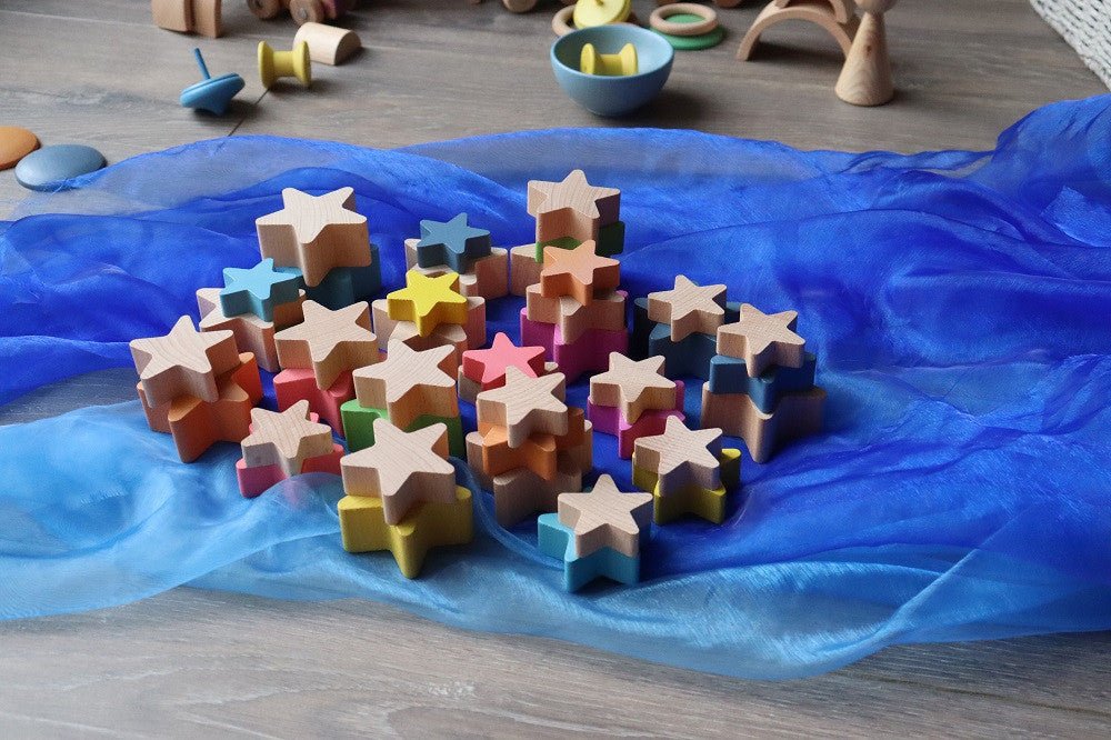 Natural Wooden Stars - Pk21 | Learning and Exploring Through Play