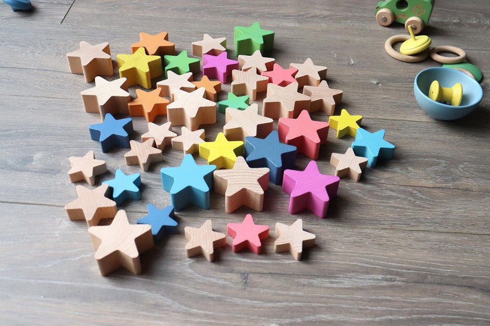 Natural Wooden Stars - Pk21 | Learning and Exploring Through Play