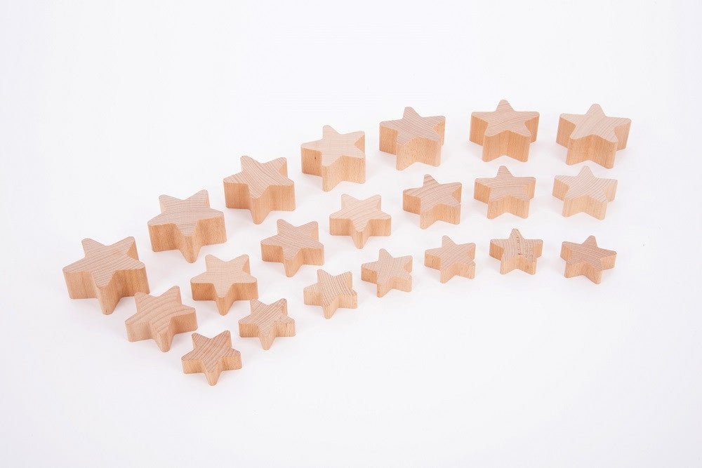 Natural Wooden Stars - Pk21 | Learning and Exploring Through Play