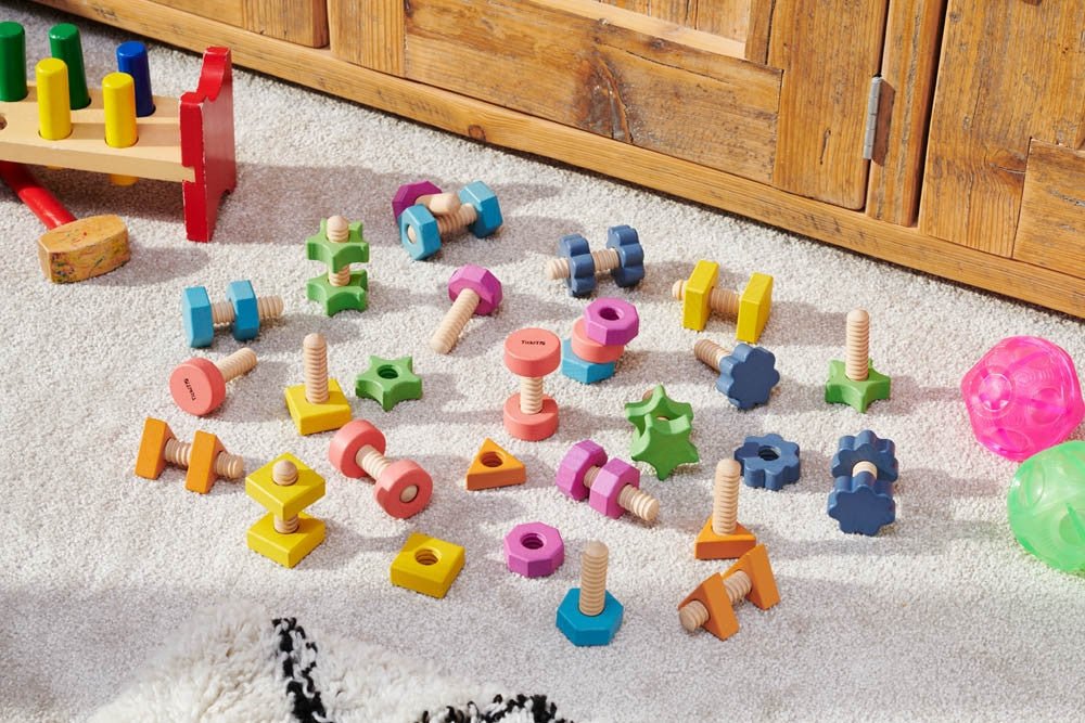 Rainbow Wooden Nuts and Bolts Pk21 | Learning and Exploring Through Play