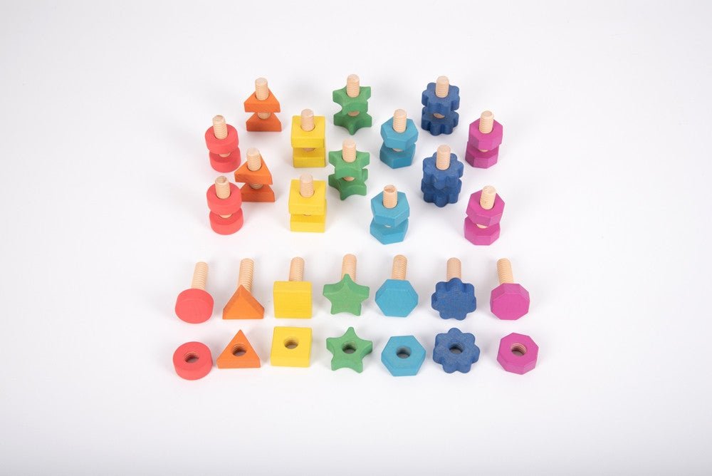 Rainbow Wooden Nuts and Bolts Pk21 | Learning and Exploring Through Play