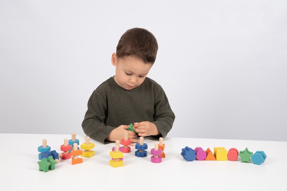 Rainbow Wooden Nuts and Bolts Pk21 | Learning and Exploring Through Play