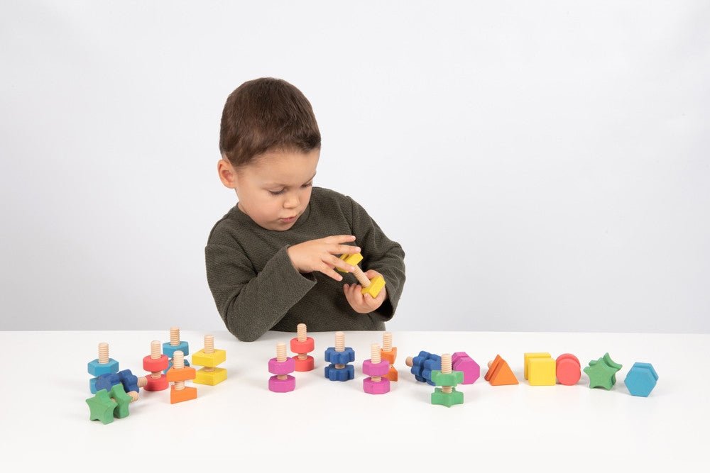 Rainbow Wooden Nuts and Bolts Pk21 | Learning and Exploring Through Play