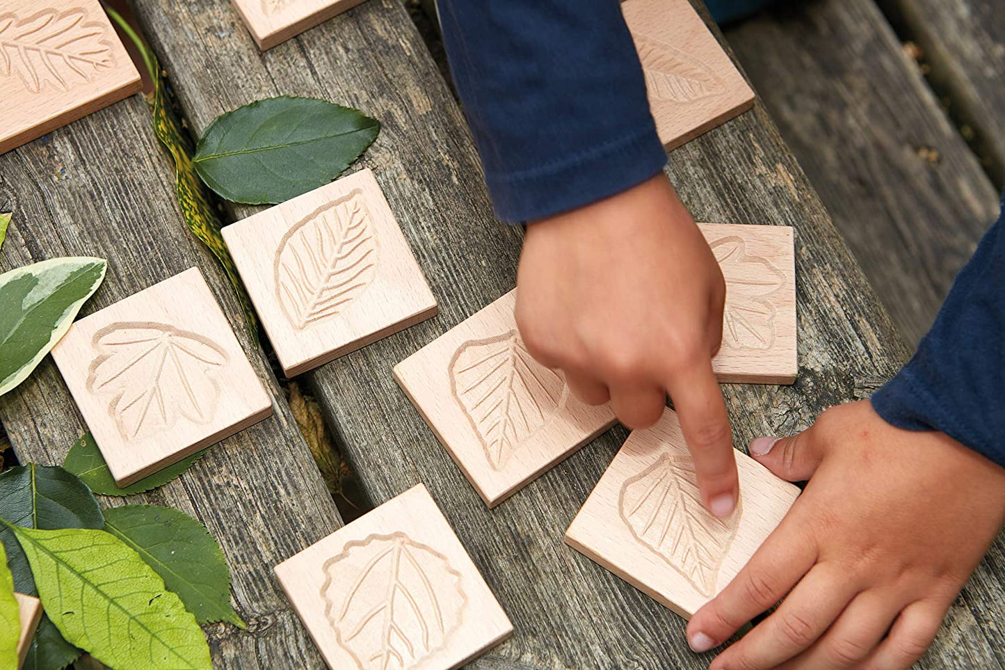 Wooden Leaf Tiles | Learning and Exploring Through Play