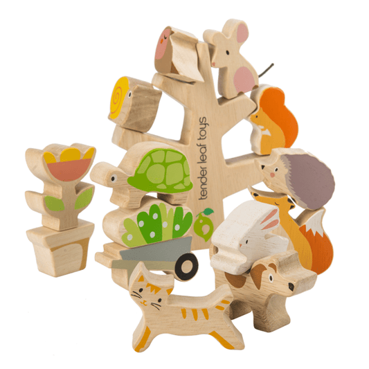 stacking garden animal set wooden stacking game - 0