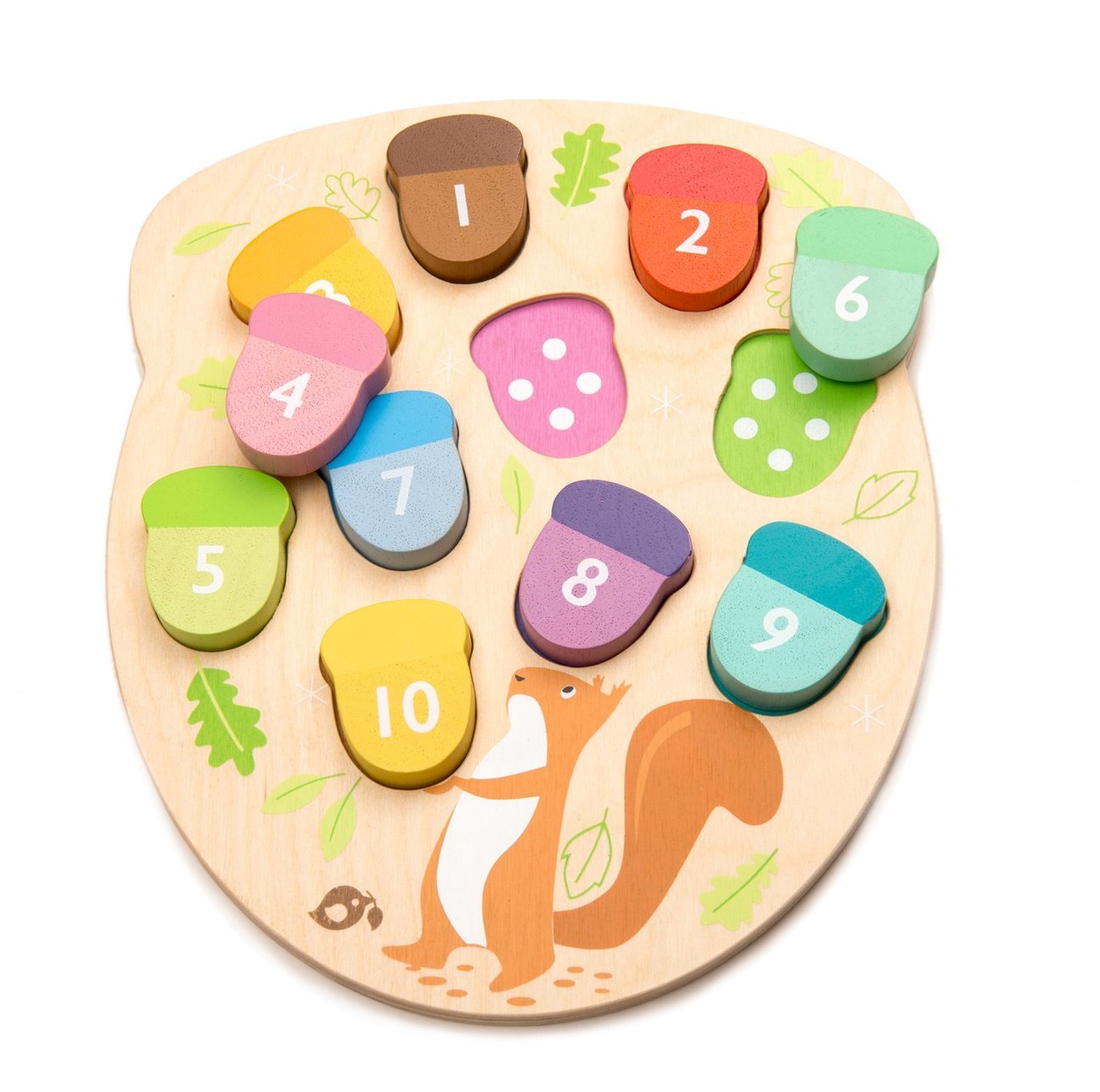 How Many Acorns? Wooden Puzzle
