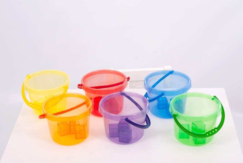 Translucent Colour Bucket Set - Pk6 | Learning and Exploring Through Play