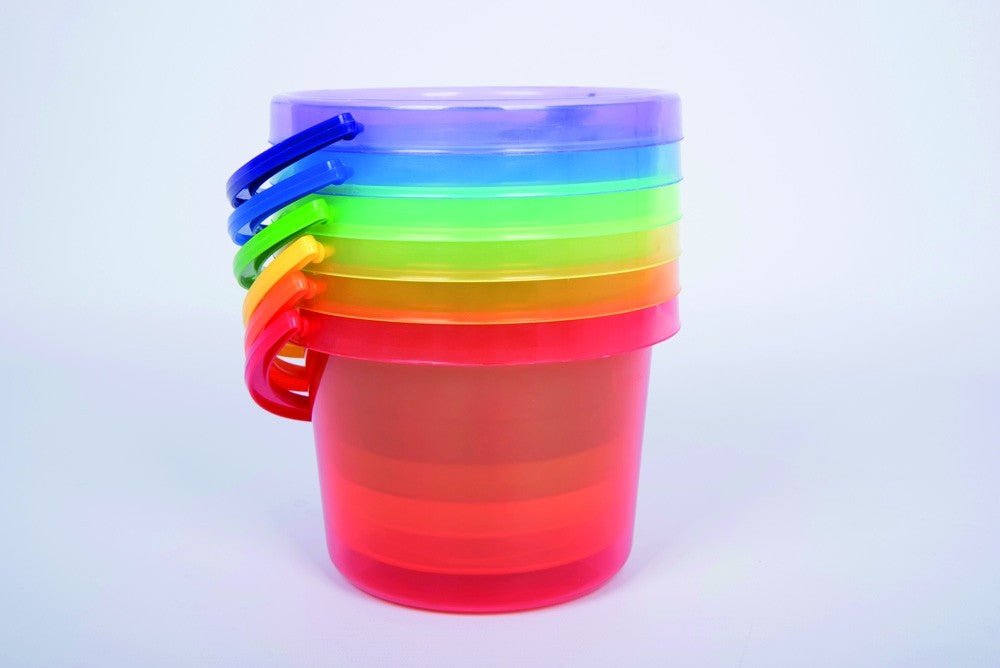 Translucent Colour Bucket Set - Pk6 | Learning and Exploring Through Play