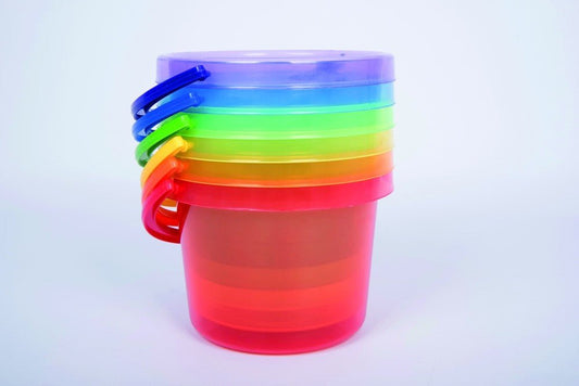 Translucent Colour Bucket Set - Pk6 | Learning and Exploring Through Play