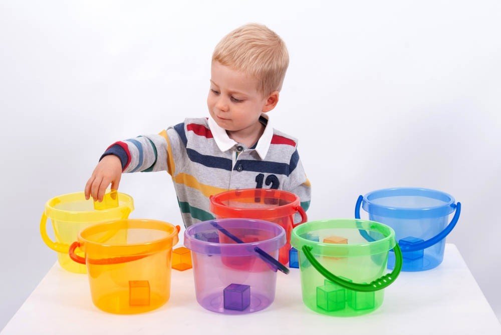 Translucent Colour Bucket Set - Pk6 | Learning and Exploring Through Play