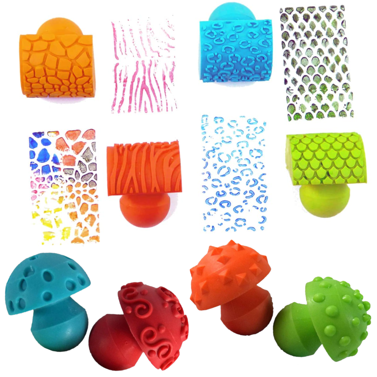 hemispherical stamper play dough tool bundle - 0