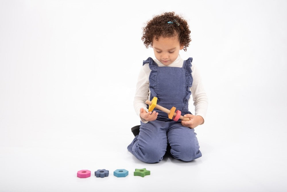 Rainbow wooden shape twister - 3