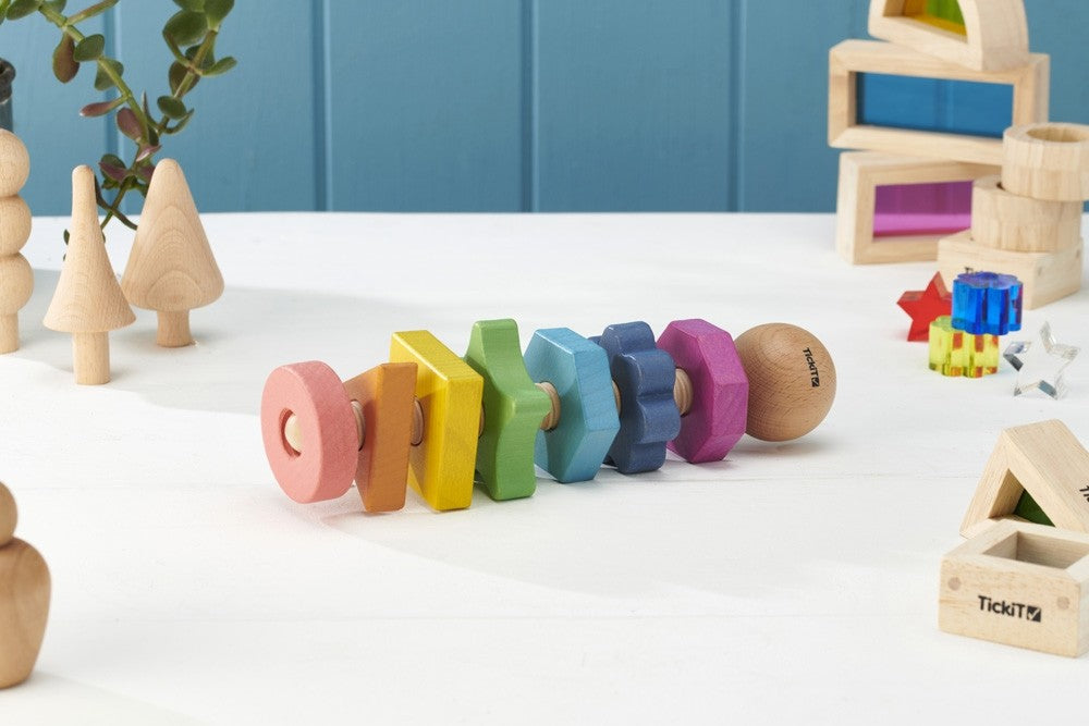 Rainbow wooden shape twister - 1