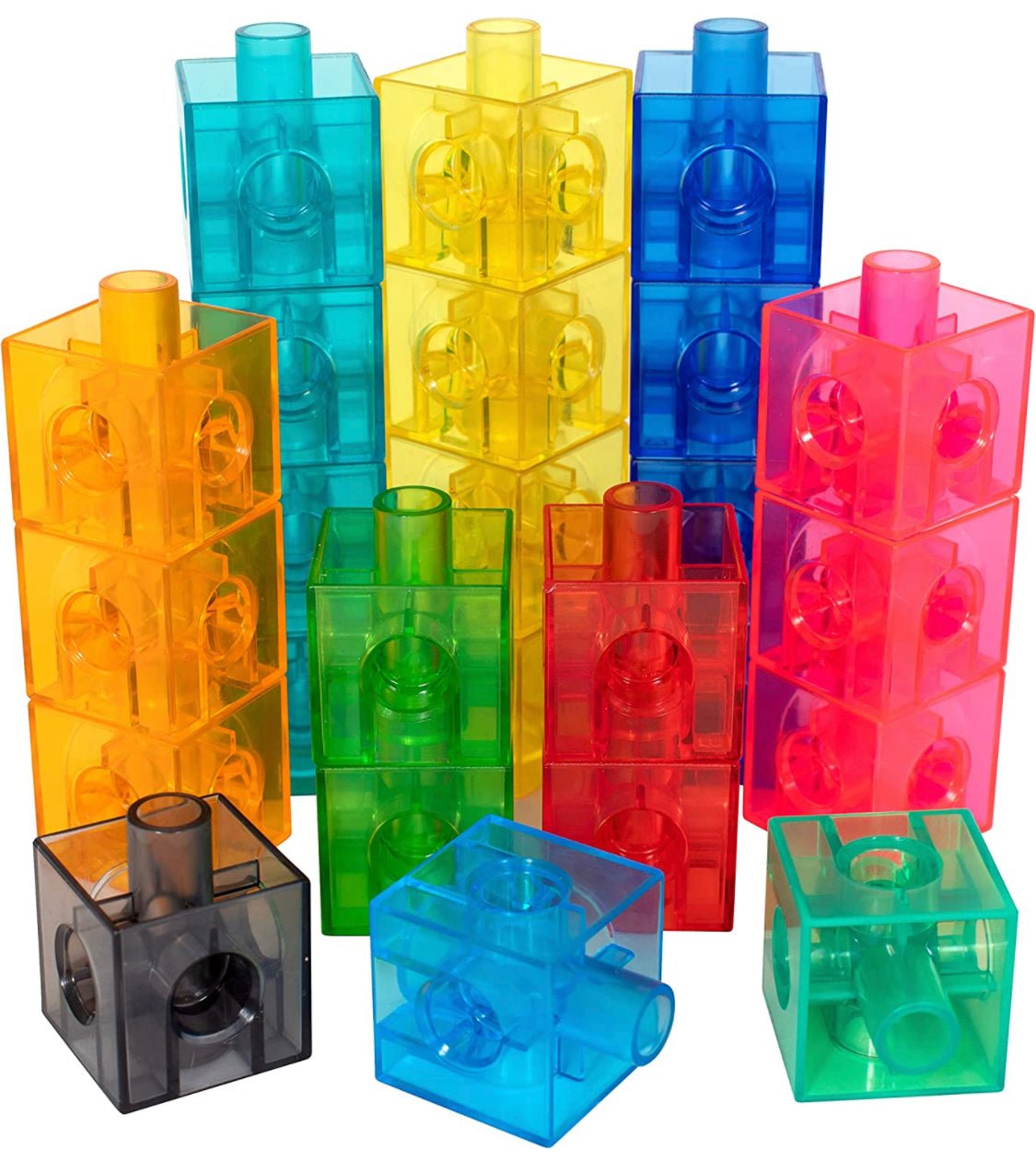 Translucent Linking Cubes - Pk100 Learning and Exploring Through Play