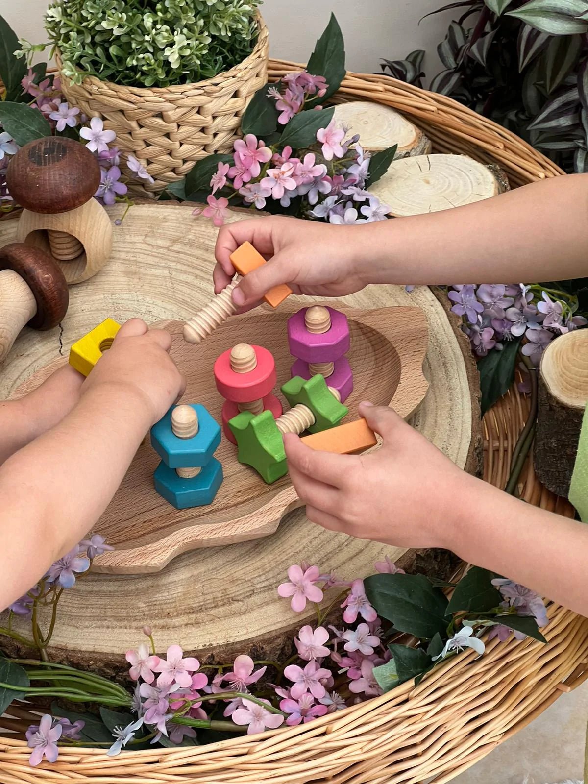 Rainbow Wooden Nuts and Bolts Pk21 | Learning and Exploring Through Play