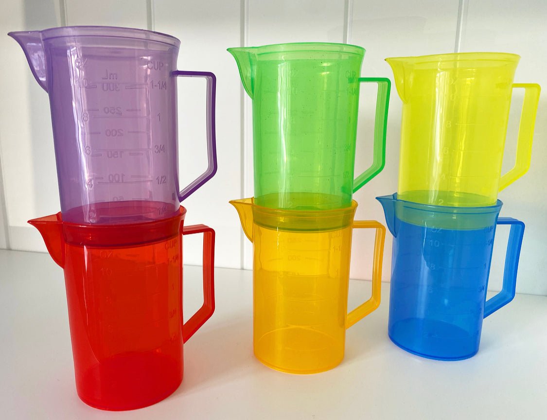 Jugs Color Code Translucent Colour Jug Set - Pk6 Learning and Exploring Through Play