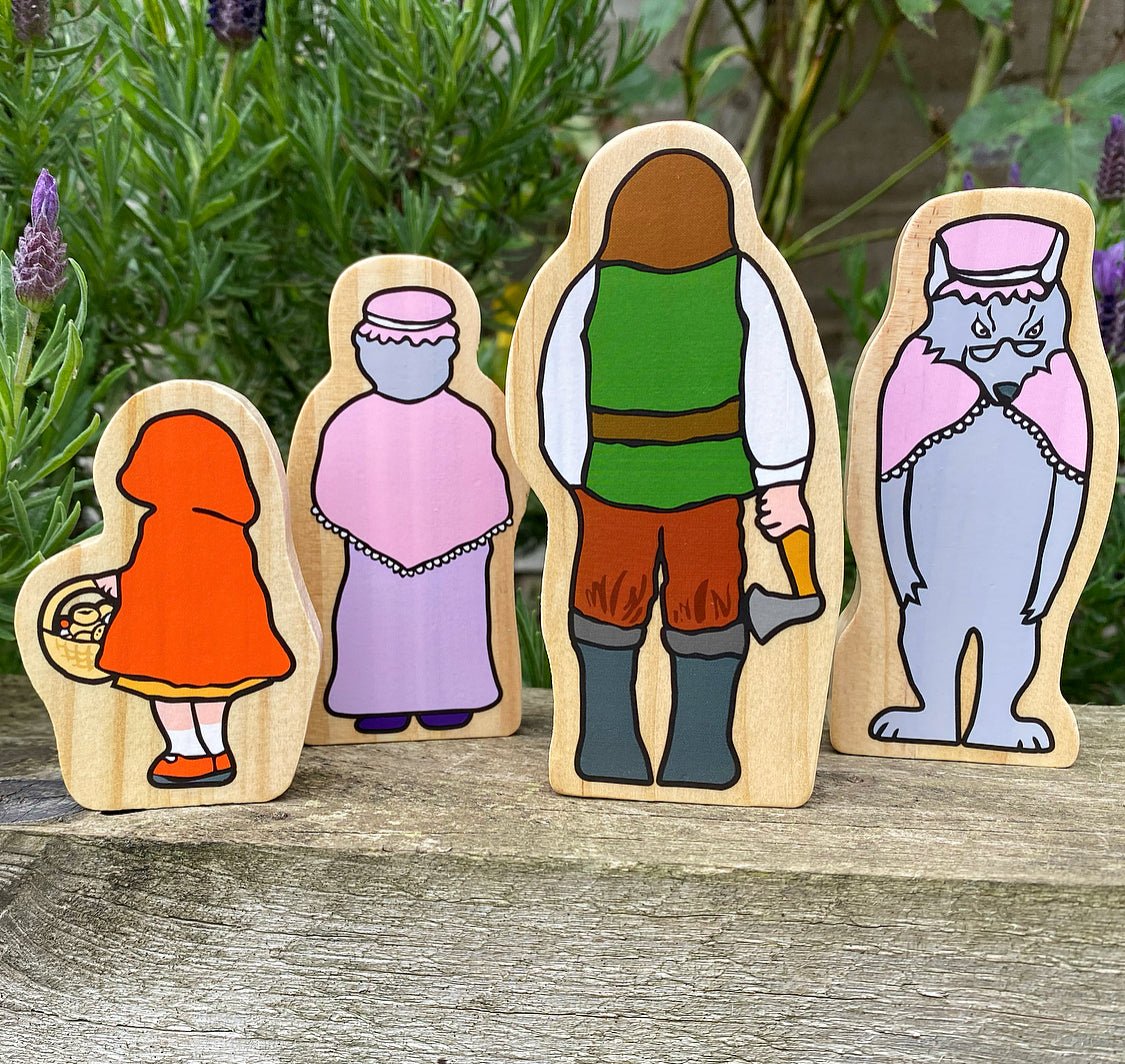 Little red riding hood wooden character set - 2
