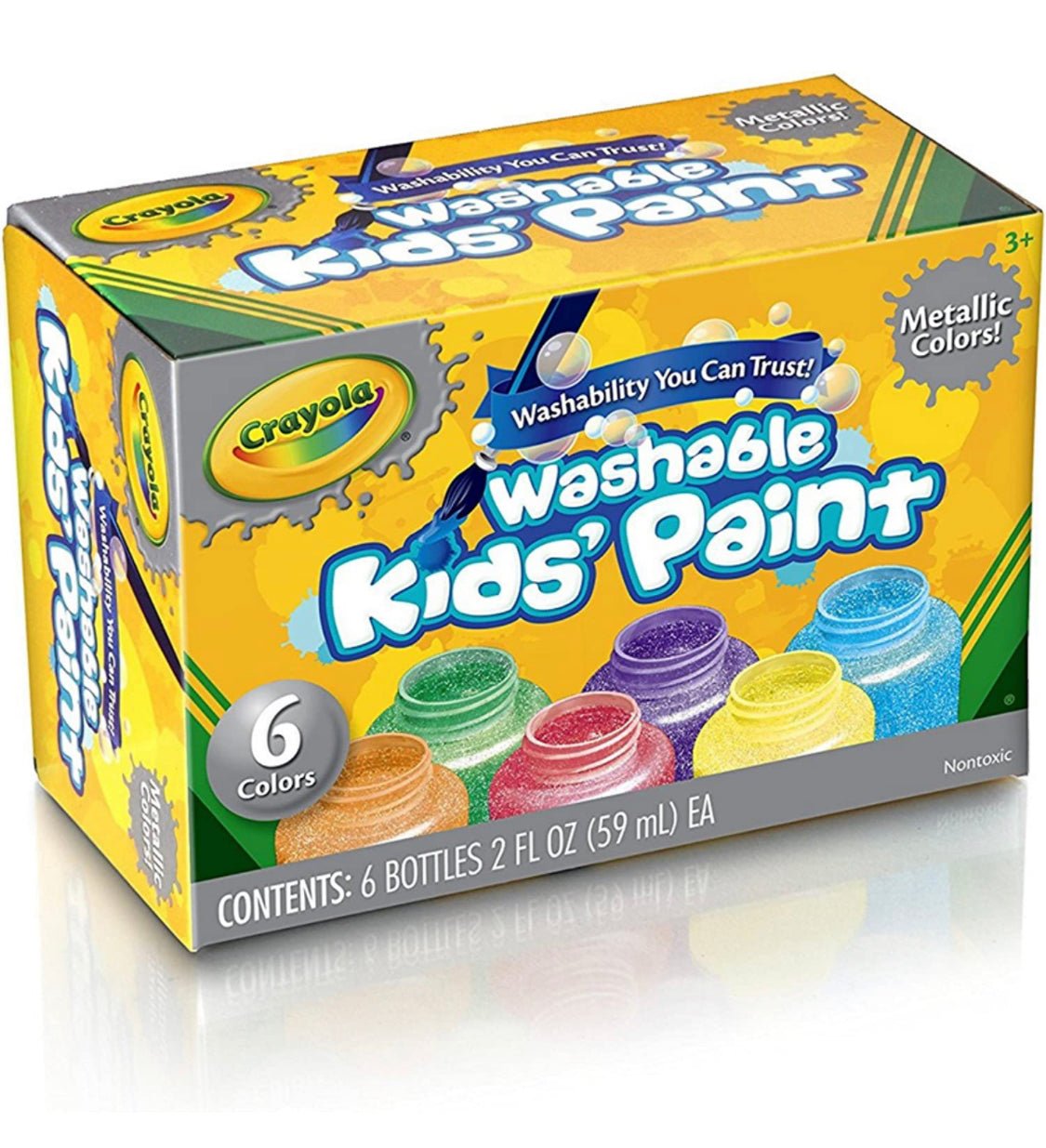 Metallic Crayola Washable Kids Paint, Pack of 6 | Learning and Exploring Through Play