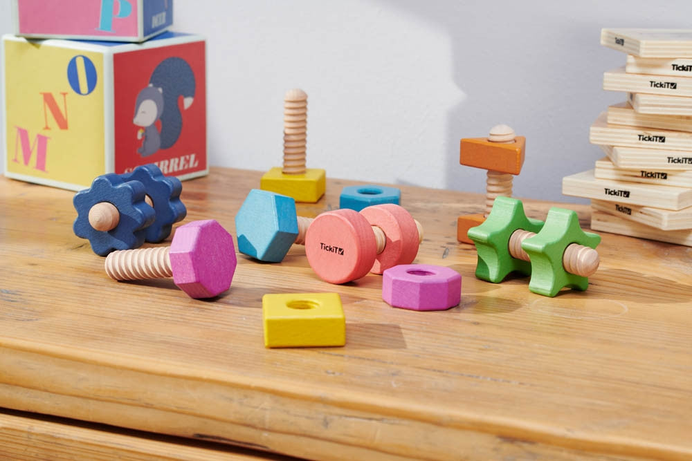 Rainbow Wooden Nuts and Bolts