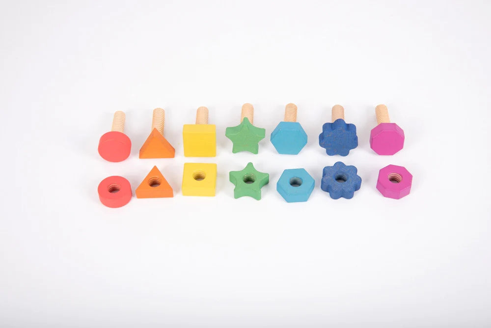 Rainbow Wooden Nuts and Bolts Pk21 | Learning and Exploring Through Play