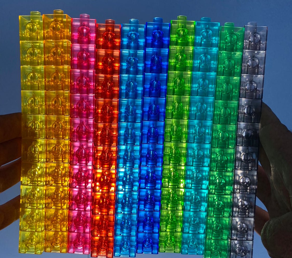Translucent Linking Cubes - Pk100 Learning and Exploring Through Play