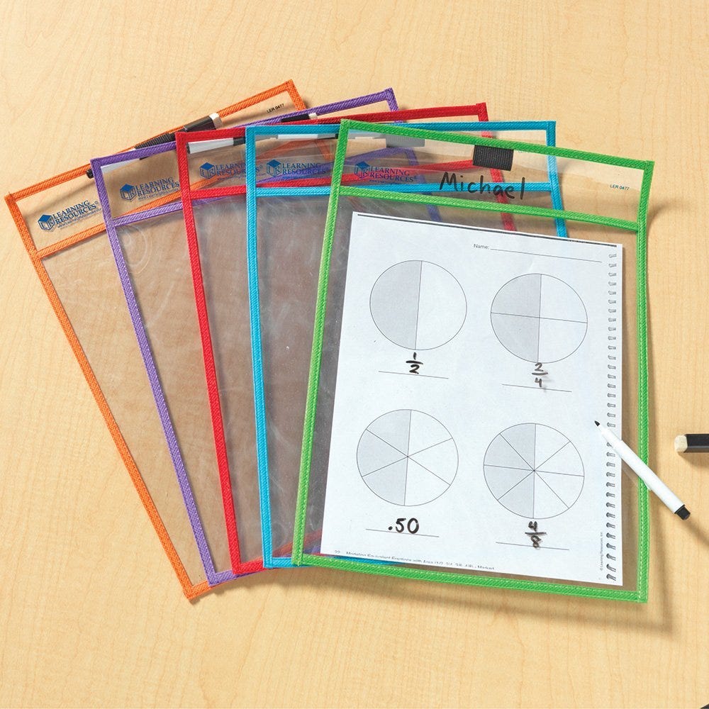 Wipe Clean Pockets and Pens (set of 5) | Learning and Exploring Through Play