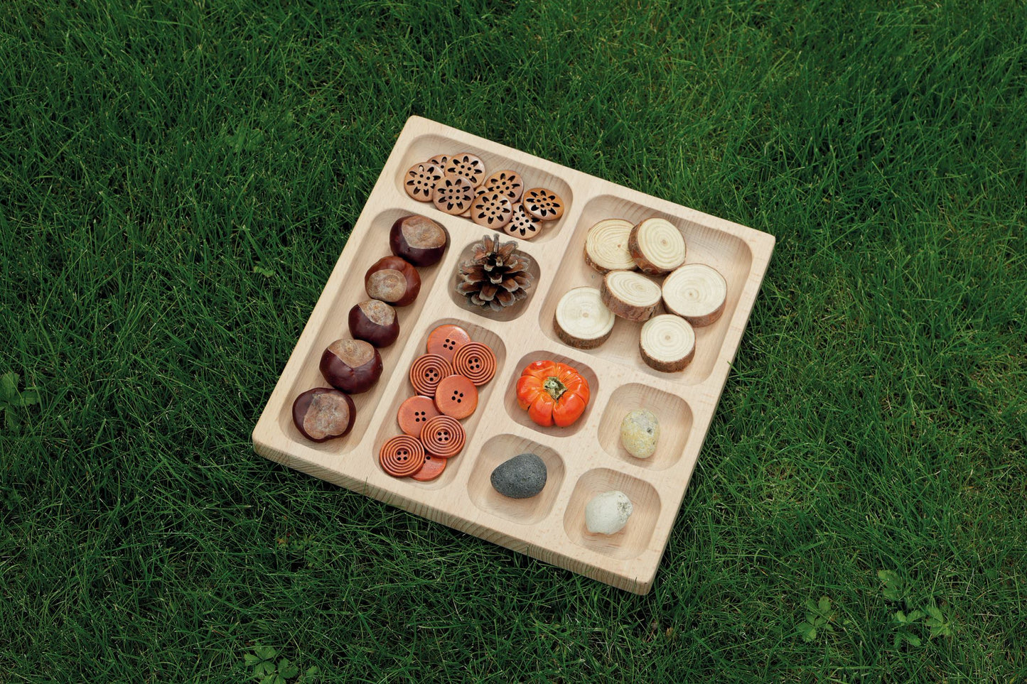 Natural Tinker Tray (9 section) | Learning and Exploring Through Play