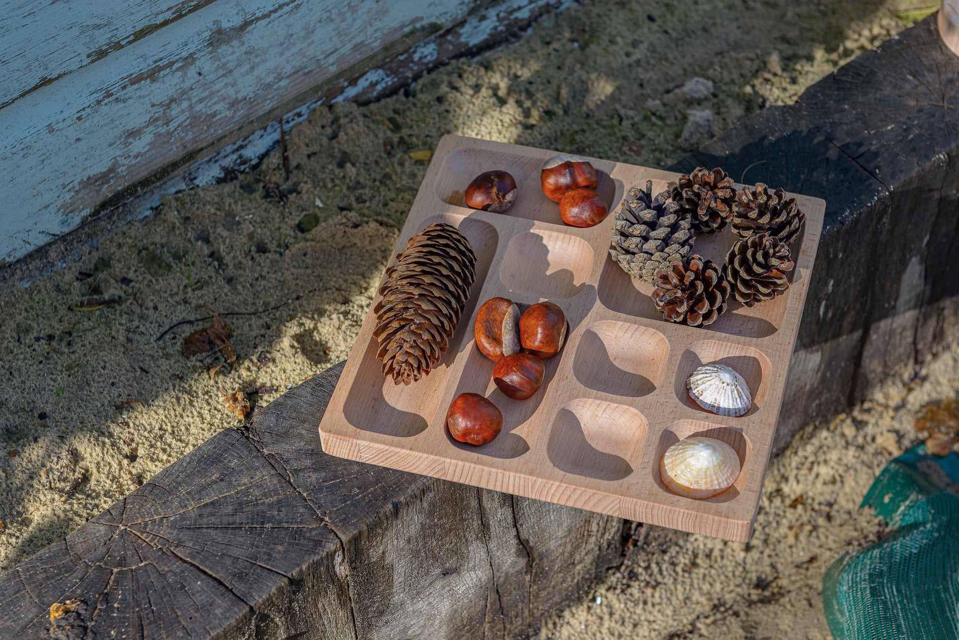 Natural Tinker Tray (9 section) | Learning and Exploring Through Play