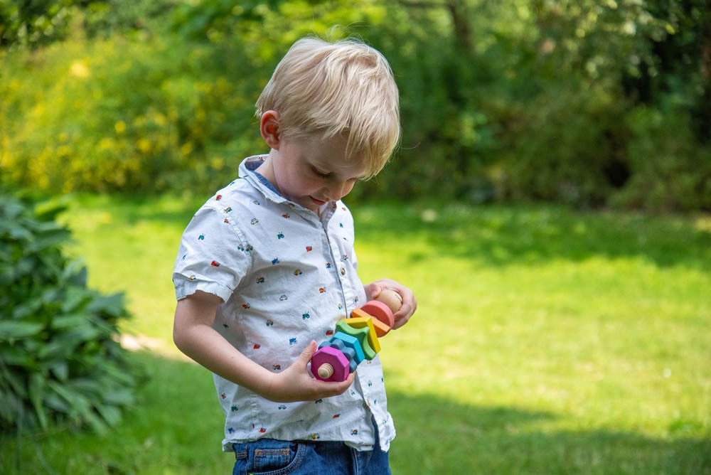 Rainbow wooden shape twister - 5