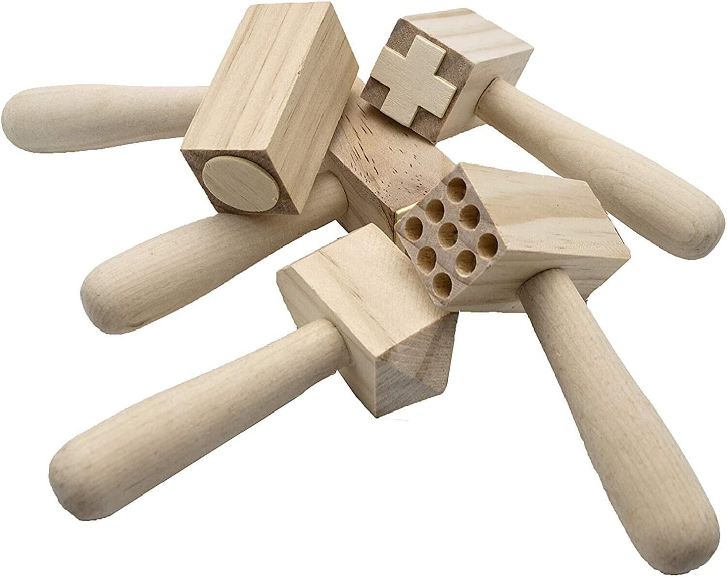 Wooden Pattern Hammers (Set of 5) | Learning and Exploring Through Play
