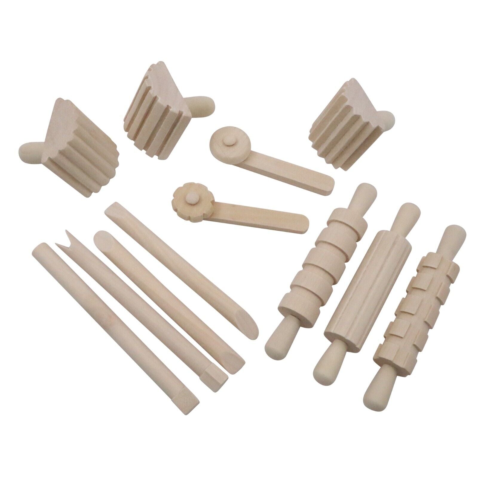Wooden Dough Tool Set of 12 | Learning and Exploring Through Play