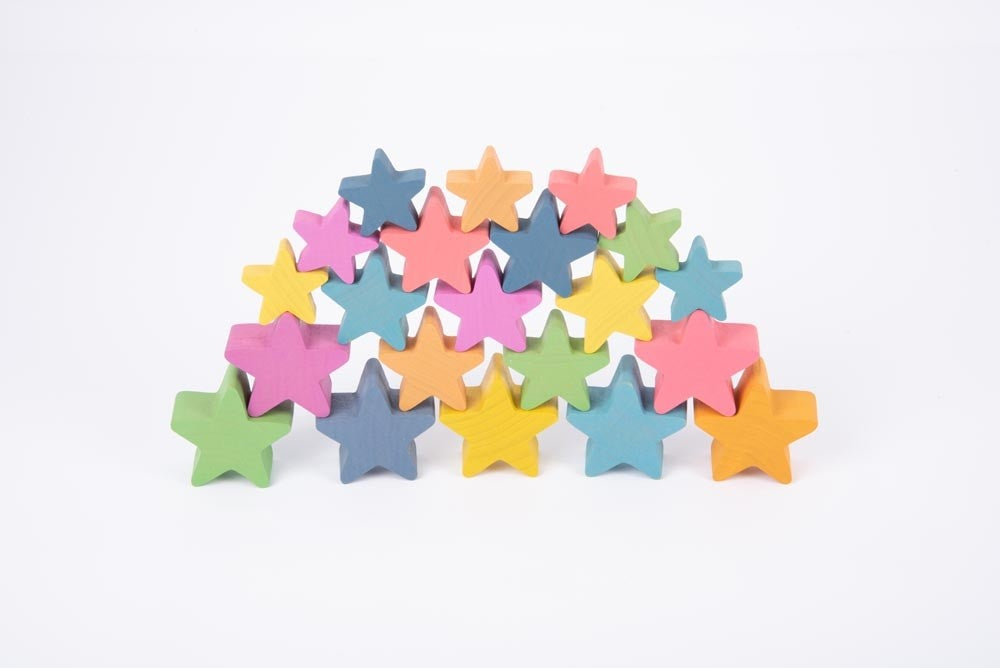 Rainbow Wooden Stars Set of 21 - 3