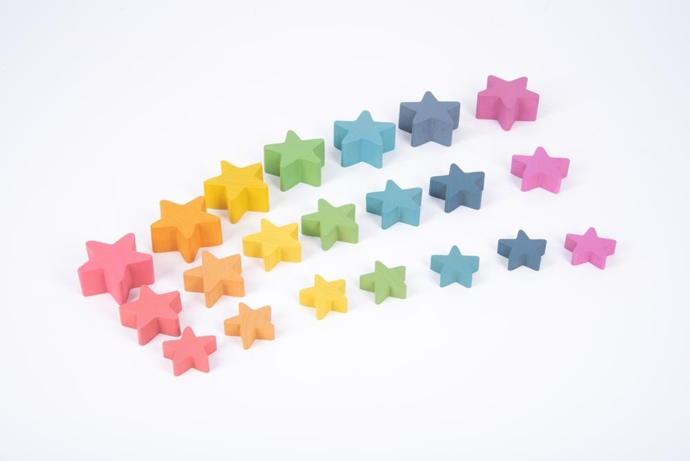 Rainbow Wooden Stars Set of 21 - 4