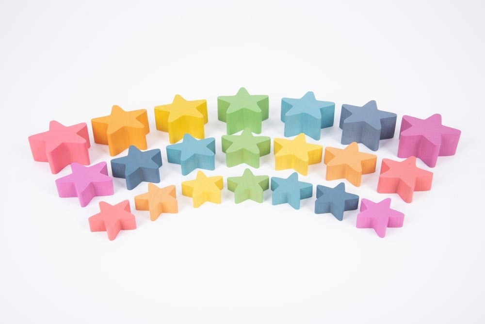 Rainbow Wooden Stars Set of 21 - 5