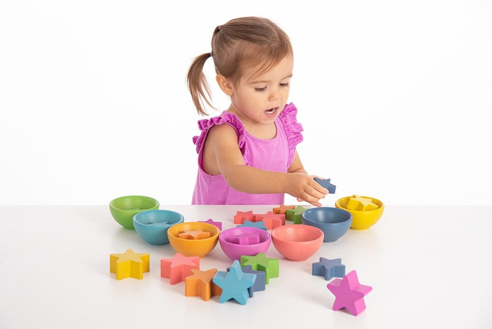 Rainbow Wooden Stars Set of 21 - 6